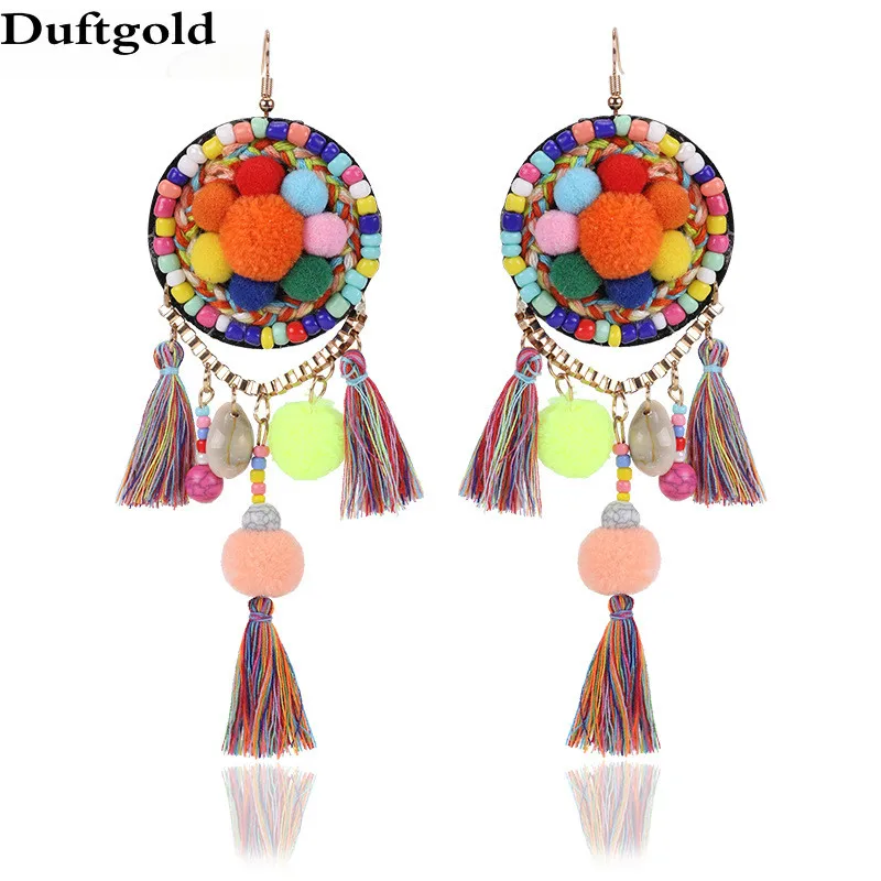 Bohemian Colorful Long Tassel Women Fashion Pom Pom Drop Earring Jewelry Ethnic Accessories Dangle Earrings For Women Duftgold
Bohemian Colorful Long Tassel Women Fashion Pom Pom Drop Earring Jewelry Ethnic Accessories Dangle Earrings For Women Duftgold