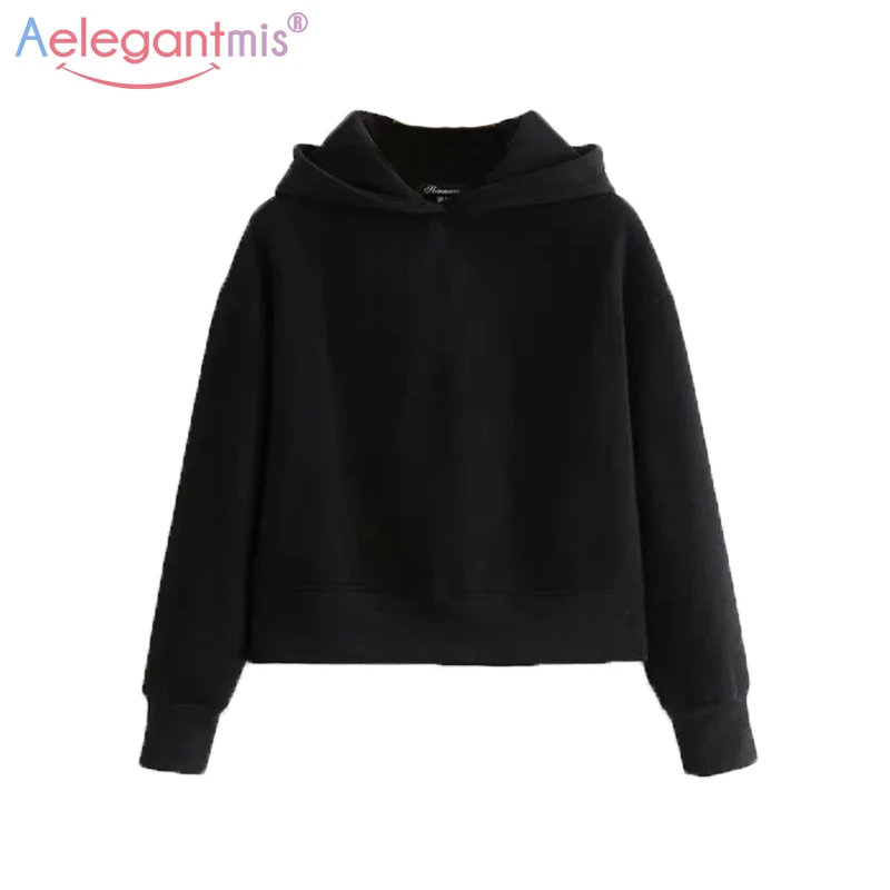 Aelegantmis Spring Classic Black Fleece Women Hooded Sweatshirt Casual Short Pullovers and Sweatshirts Ladies Grey Hoodies Tops
Aelegantmis Spring Classic Black Fleece Women Hooded Sweatshirt Casual Short Pullovers and Sweatshirts Ladies Grey Hoodies Tops