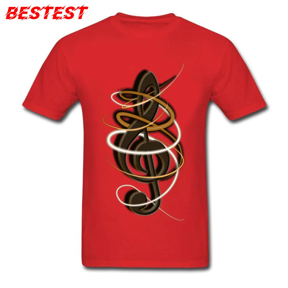 Music Note T-shirts Short Sleeve Custom Classic Men April FOOL DAY Tops Shirt Custom T Shirt Round Neck Cotton Music Note red
