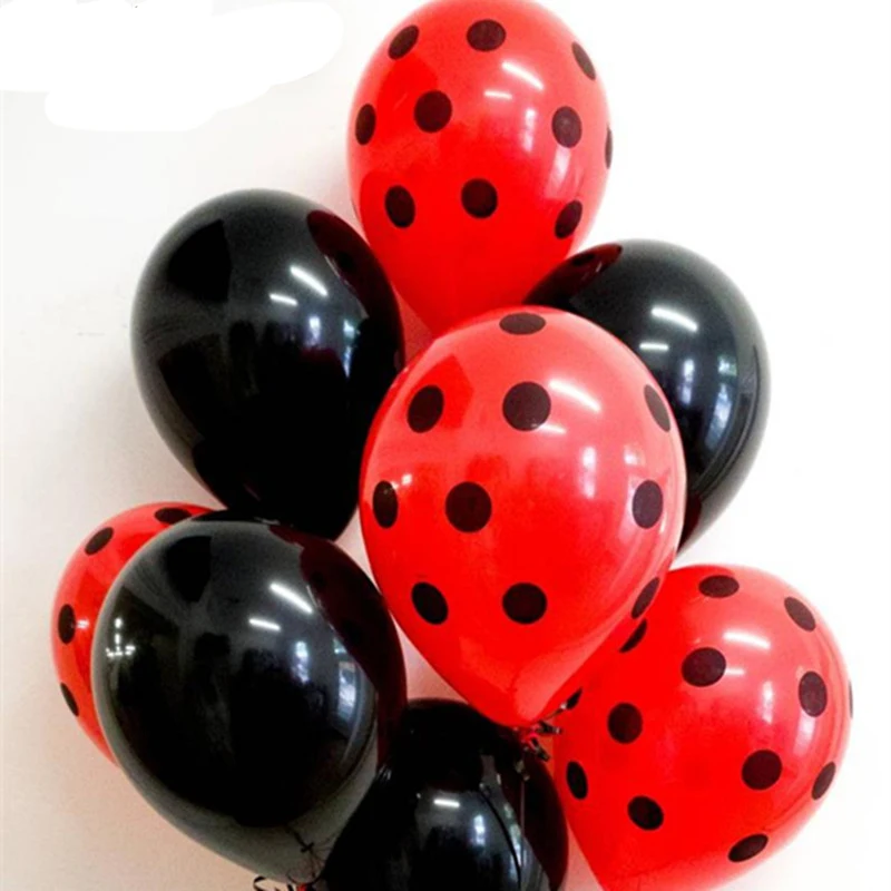 12pcs/lot 12inch Ladybug Black Red White Point Latex Balloons Mickey Minnie Party Birthday Presents Balloons Wedding Decorations
12pcs/lot 12inch Ladybug Black Red White Point Latex Balloons Mickey Minnie Party Birthday Presents Balloons Wedding Decorations