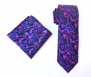 Wholesale 8cm Men Formal Necktie Set Luxury Silk Ties Sets Black with Purple Floral Flowers Neckties Handkerchief
Wholesale 8cm Men Formal Necktie Set Luxury Silk Ties Sets Black with Purple Floral Flowers Neckties Handkerchief