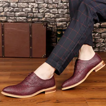 WholePop High Quality Brockden Fashion Pointed Toe Claretred Fish Scale Embossed Leather Male Oxfords Shoes
WholePop High Quality Brockden Fashion Pointed Toe Claretred Fish Scale Embossed Leather Male Oxfords Shoes