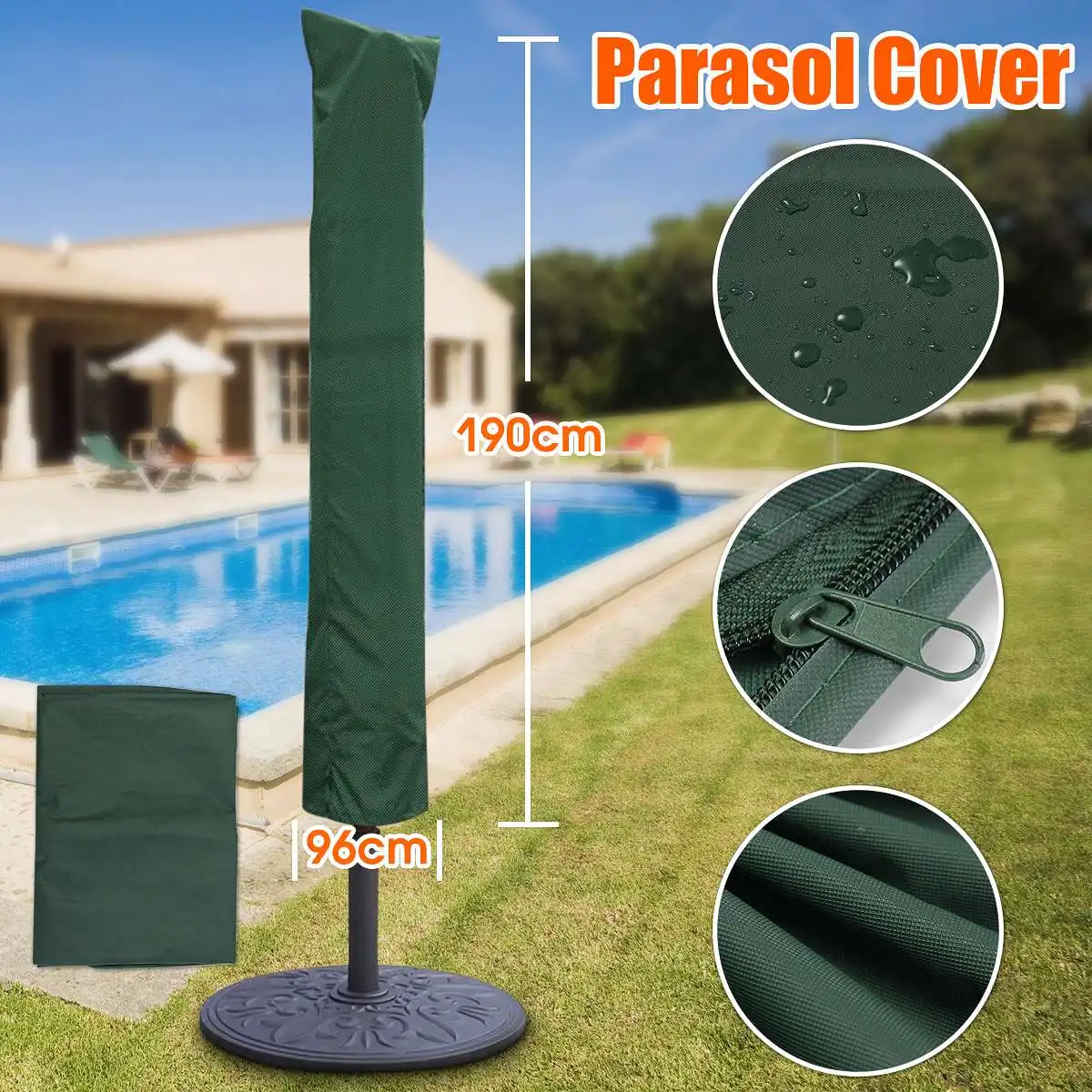 Polyethylene Garden Patio Parasol Umbrella Cover Bag Green Fit 7ft Umbrella +Draw String Neck 190x96cm
Polyethylene Garden Patio Parasol Umbrella Cover Bag Green Fit 7ft Umbrella +Draw String Neck 190x96cm