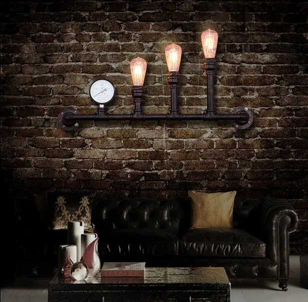 Loft Style Industrial Water Pipe Lamp Iron Vintage Wall Light For Home Antique Bedside Edison Wall Sconce Indoor Lighting
Loft Style Industrial Water Pipe Lamp Iron Vintage Wall Light For Home Antique Bedside Edison Wall Sconce Indoor Lighting