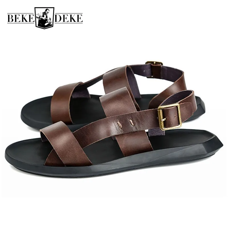England Style Mens Summer Open Toe Beach Shoes Buckle Gladiator Sandals High Quality Leather Thick Platform Sandalias Footwear
England Style Mens Summer Open Toe Beach Shoes Buckle Gladiator Sandals High Quality Leather Thick Platform Sandalias Footwear