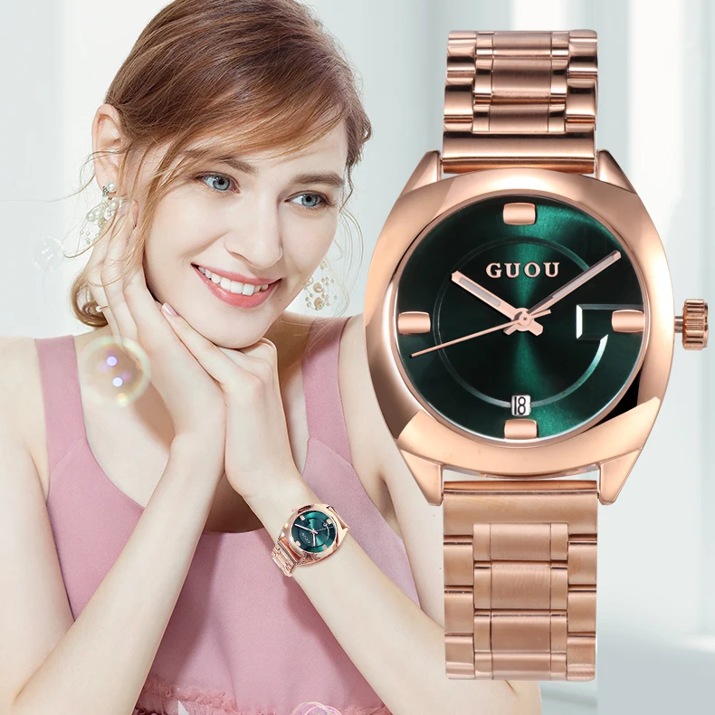 GUOU Watch Women Top Luxury Steel Bracelet Auto Date Women Watches Fashion Exquisite Ladies saat relogio feminino reloj mujer
GUOU Watch Women Top Luxury Steel Bracelet Auto Date Women Watches Fashion Exquisite Ladies saat relogio feminino reloj mujer