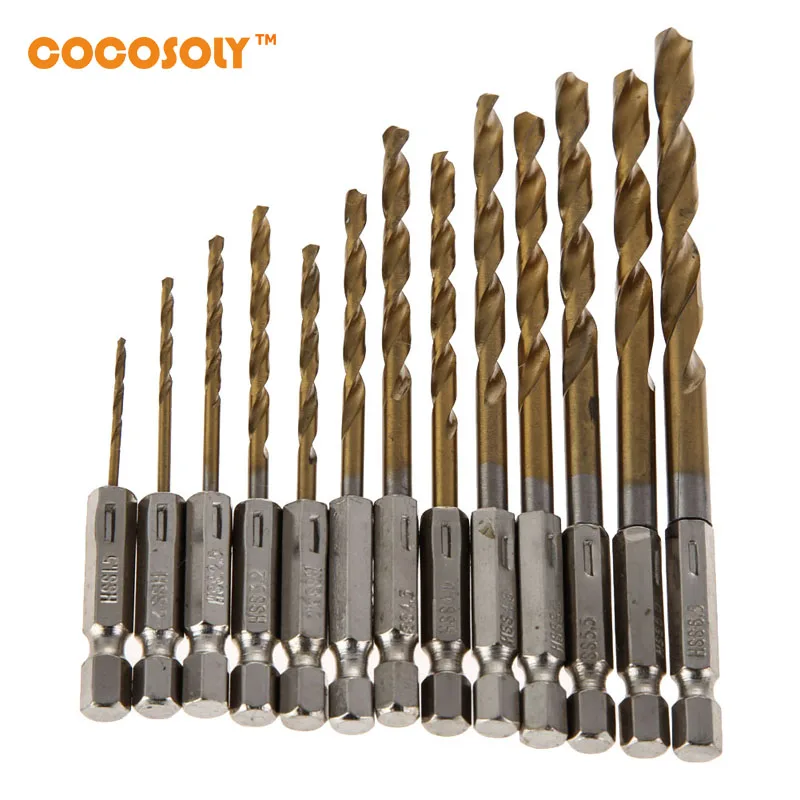13pcs Carbide Twist Drill Bit Electric Power Tool High Speed Steel HSS High Straight Coated Drill Bit Set 1/4 Hex Shank
13pcs Carbide Twist Drill Bit Electric Power Tool High Speed Steel HSS High Straight Coated Drill Bit Set 1/4 Hex Shank