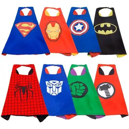 Marvel Avengers Figure Super Heros Cosplay Cloak Cape Shawl Captain America Spider man Thor Hulk Halloween Cosplay Toy Eye Mask
Marvel Avengers Figure Super Heros Cosplay Cloak Cape Shawl Captain America Spider man Thor Hulk Halloween Cosplay Toy Eye Mask