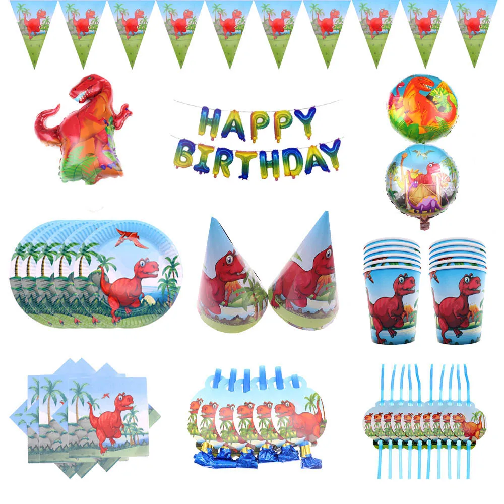 Red Dinosaur Theme Cup/Plate/Tablecloth/Hat/Ballons/Napkin/Tableware Sets for Children Happy Birthday Party Decoration Supplies
Red Dinosaur Theme Cup/Plate/Tablecloth/Hat/Ballons/Napkin/Tableware Sets for Children Happy Birthday Party Decoration Supplies