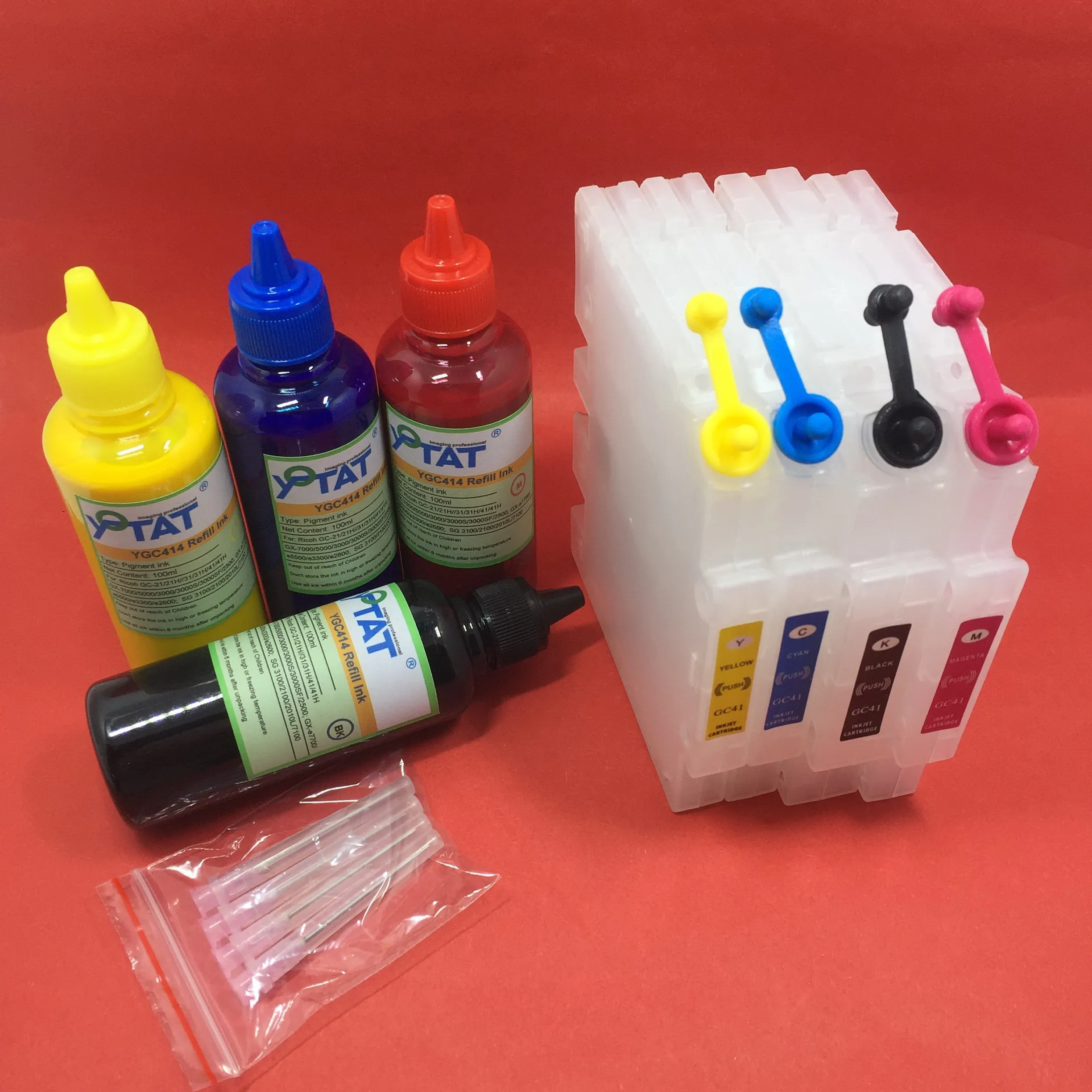 YOTAT 400ml Pigment ink + Refillable Ink Cartridge GC41 GC-41 GC41H for Ricoh SG3100 SG2100 SG2010L SG3110dnw with ARC chip
YOTAT 400ml Pigment ink + Refillable Ink Cartridge GC41 GC-41 GC41H for Ricoh SG3100 SG2100 SG2010L SG3110dnw with ARC chip