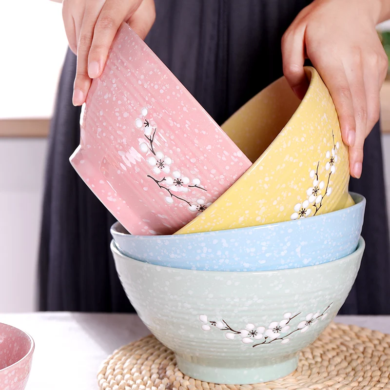 5/6/8 Inch Japanese Cherry Blossom Ceramic Ramen Bowl Large Instant Noodle Rice Soup Salad Bowl Container Porcelain Tableware
5/6/8 Inch Japanese Cherry Blossom Ceramic Ramen Bowl Large Instant Noodle Rice Soup Salad Bowl Container Porcelain Tableware
