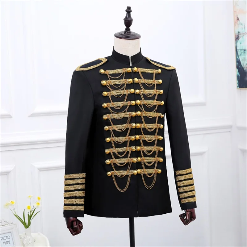 Mens Blazer Jacket Black Michael Jackson Jacket With badges And Chains Jaqueta Masculina Mens Costum Jacket Stage Cosutme Singer
Mens Blazer Jacket Black Michael Jackson Jacket With badges And Chains Jaqueta Masculina Mens Costum Jacket Stage Cosutme Singer