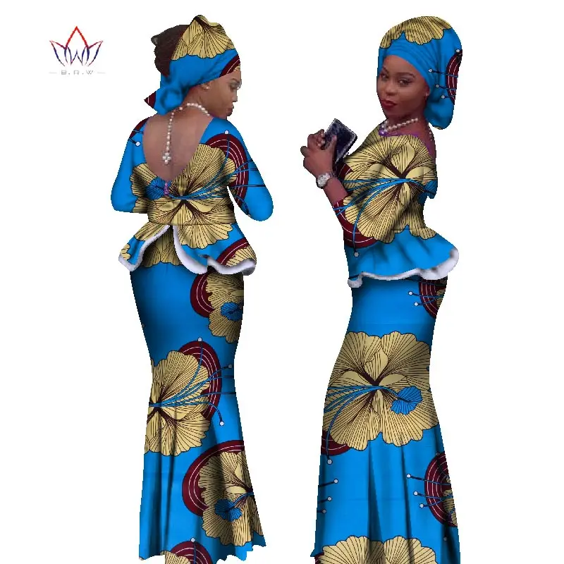 2019 Africa Style Two Piece Skirt Set Dashiki Elegant Clothing Ruffles Sexy Crop Top and Skirt Women Sets for Wedding WY1057
2019 Africa Style Two Piece Skirt Set Dashiki Elegant Clothing Ruffles Sexy Crop Top and Skirt Women Sets for Wedding WY1057