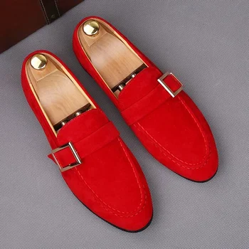 LOUBUTEN Buckle Strap Shoes Suede Loafers For Men Fashion Slip-on Leather Casual Shoes Dress Shoes Men's Party And Prom Shoes
LOUBUTEN Buckle Strap Shoes Suede Loafers For Men Fashion Slip-on Leather Casual Shoes Dress Shoes Men's Party And Prom Shoes