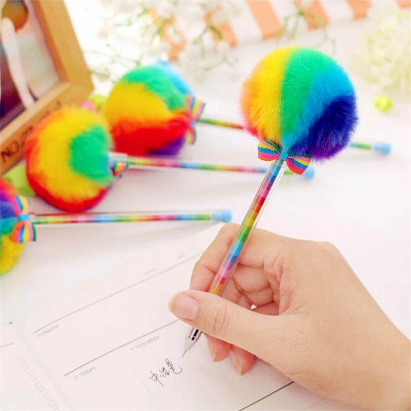 1pc Cute Gel Pens with Fluffy Ball Papeleria Kawaii Stationery Black Ink Pens School Office Writing Supplies material escolar
1pc Cute Gel Pens with Fluffy Ball Papeleria Kawaii Stationery Black Ink Pens School Office Writing Supplies material escolar