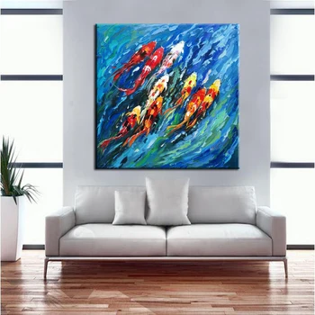 Abstract Canvas Painting Wall Art Picture Traditional Chinese Painting Colorful Koi Fish Hand Painting for Living Room Decor
Abstract Canvas Painting Wall Art Picture Traditional Chinese Painting Colorful Koi Fish Hand Painting for Living Room Decor
