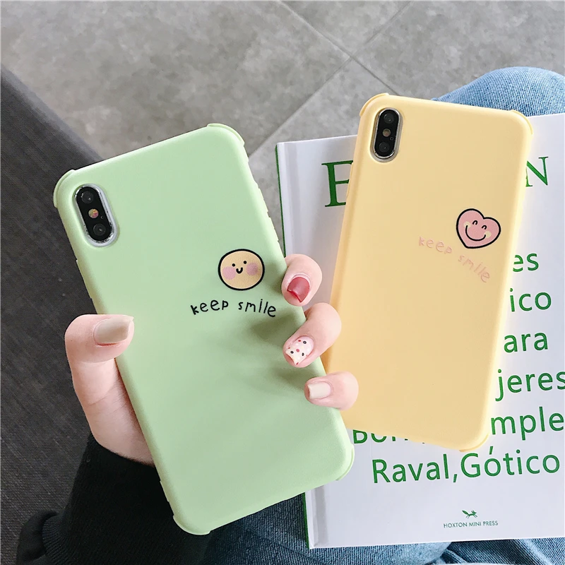 Simple Cartoon Smile Face Phone Case Scrub Soft Silicone Case for Iphone X Xs Max 6s 7 8plus Xr Yellow Love Heart Back Cover
Simple Cartoon Smile Face Phone Case Scrub Soft Silicone Case for Iphone X Xs Max 6s 7 8plus Xr Yellow Love Heart Back Cover