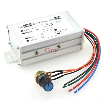 1PC 20A DC 9-60V motor Controller variable speed/reverse switch pulse width motor speed PWM 1200W 25KHZ
1PC 20A DC 9-60V motor Controller variable speed/reverse switch pulse width motor speed PWM 1200W 25KHZ