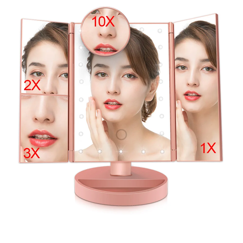 Touch Screen Led Mirror Vanity Table Makeup Mirrors With Light Adjustable Brightness 1X 2X 3X 10X Magnifying Led Makeup Mirror
Touch Screen Led Mirror Vanity Table Makeup Mirrors With Light Adjustable Brightness 1X 2X 3X 10X Magnifying Led Makeup Mirror