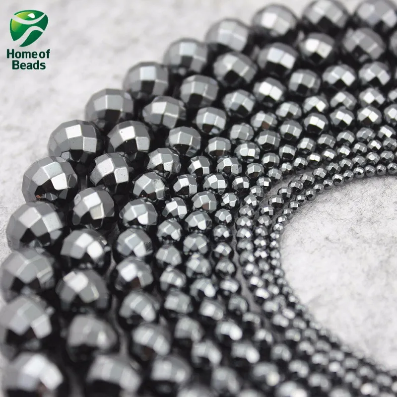 

AAA Stone Hematite loose Flat faceted spacer beads black 2 3 4 5 6 8 10 12mm (10 pieces/lot) For DIY Jewelry Making HLB1011