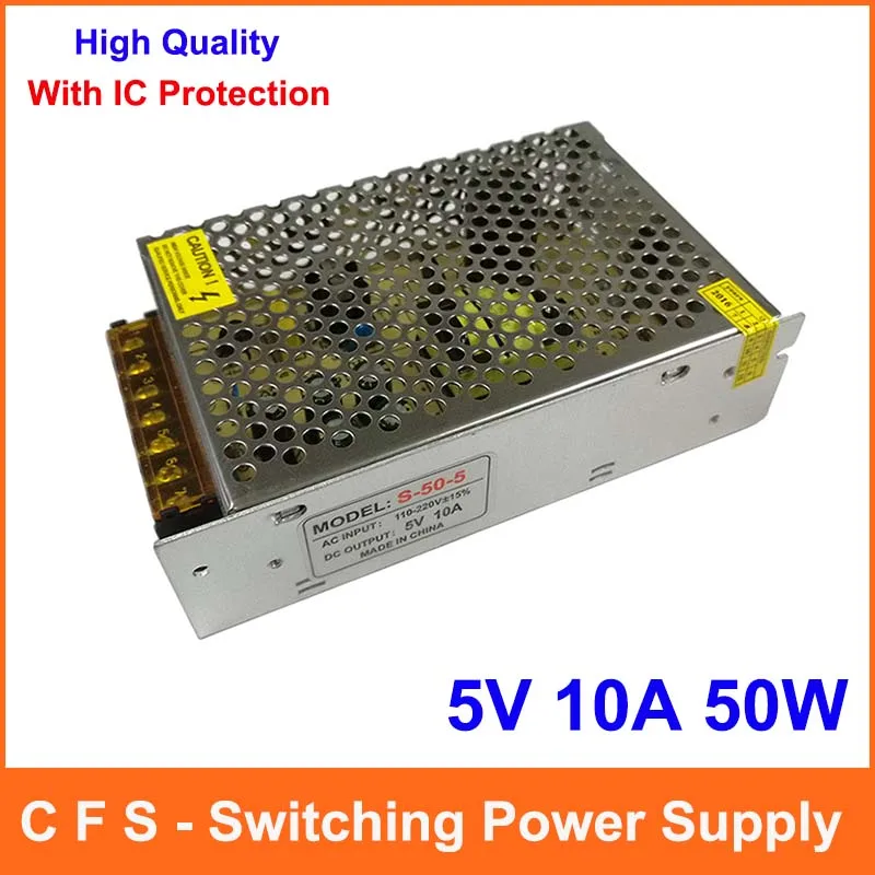 Single Output Switching power supply 5V 10A 50W Transformer 110V 220V AC To DC 5 V SMPS For Electronics Led Strip Display
Single Output Switching power supply 5V 10A 50W Transformer 110V 220V AC To DC 5 V SMPS For Electronics Led Strip Display