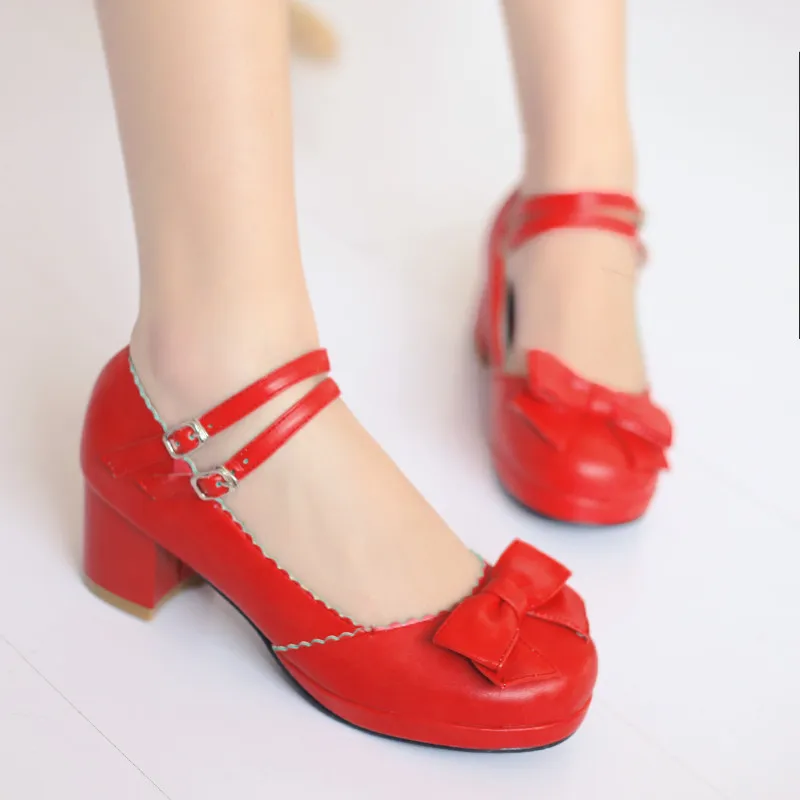 YMECHIC 2019 Fashion Cute Princess Mary Janes Lolita Shoes Bowtie Buckle Chunky Medium Women Heels Black Red Purple Pumps Woman
YMECHIC 2019 Fashion Cute Princess Mary Janes Lolita Shoes Bowtie Buckle Chunky Medium Women Heels Black Red Purple Pumps Woman