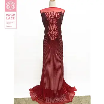 African French Seuqins Net Lace Fabric In Red Color Sequined New Fabshion 2019 Evening Gown Women Wedding Sewing Lace Material
African French Seuqins Net Lace Fabric In Red Color Sequined New Fabshion 2019 Evening Gown Women Wedding Sewing Lace Material