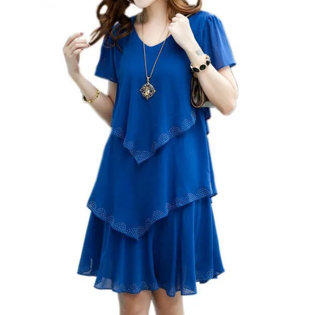 new Summer woman Loose Short sleeve Ruffles Chiffon dress Plus Size woman clothing vestidos S-5XL
new Summer woman Loose Short sleeve Ruffles Chiffon dress Plus Size woman clothing vestidos S-5XL