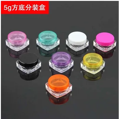 Wholesale - 100pcs Multicolor Cosmetic 5 ml Clear Square Pot cosmetic Jar &10Colors rim window Top Sample Jar Posh, LKU011
Wholesale - 100pcs Multicolor Cosmetic 5 ml Clear Square Pot cosmetic Jar &10Colors rim window Top Sample Jar Posh, LKU011