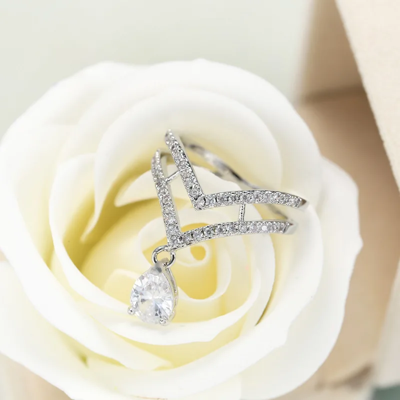 Euramerican Fashion S925 Silver Double Wedding Rings For Women Charms Queen Princess Ring Waterdrop CZ Bridal Engagement Jewelry
Euramerican Fashion S925 Silver Double Wedding Rings For Women Charms Queen Princess Ring Waterdrop CZ Bridal Engagement Jewelry
