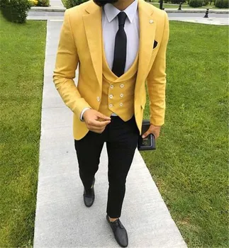 Custom Made Classic Yellow Design Men Suit Groom Tuxedos Men's Wedding suit Prom Party Men Suits 3 pcs(Jacket+Pants+Vest)
Custom Made Classic Yellow Design Men Suit Groom Tuxedos Men's Wedding suit Prom Party Men Suits 3 pcs(Jacket+Pants+Vest)