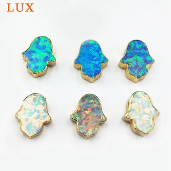 Small Size Gold color Plated Blue White Opal Palm Shape Connectors beads Opals Hamsa Hand Pendant Bead For Making Jewelry
Small Size Gold color Plated Blue White Opal Palm Shape Connectors beads Opals Hamsa Hand Pendant Bead For Making Jewelry