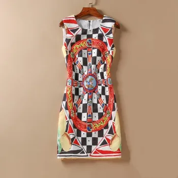 Women Runway Dress 2019 High Quality Summer O-Neck Sleeveless Printed Beading Dresses Casual Mini Dress NP0383N
Women Runway Dress 2019 High Quality Summer O-Neck Sleeveless Printed Beading Dresses Casual Mini Dress NP0383N