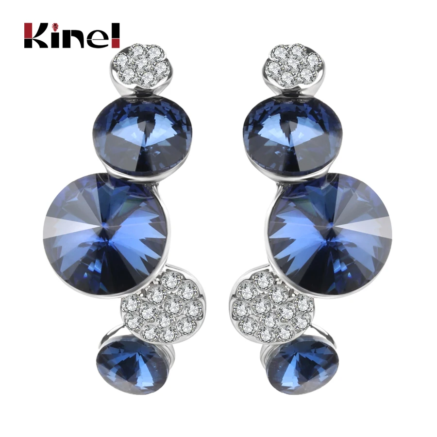 Kinel Luxury Blue Zircon Long Stud Earrings For Women Fashion Silver Wedding Jewelry Personality Arched Earrings Crystal Gift
Kinel Luxury Blue Zircon Long Stud Earrings For Women Fashion Silver Wedding Jewelry Personality Arched Earrings Crystal Gift