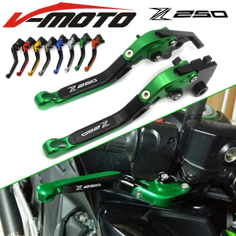 LOGO (Z250) Adjustable Foldable Extendable Motorbike Brakes Clutch CNC Levers for Kawasaki Z250 (Compatible with ABS) 2015 2016
LOGO (Z250) Adjustable Foldable Extendable Motorbike Brakes Clutch CNC Levers for Kawasaki Z250 (Compatible with ABS) 2015 2016