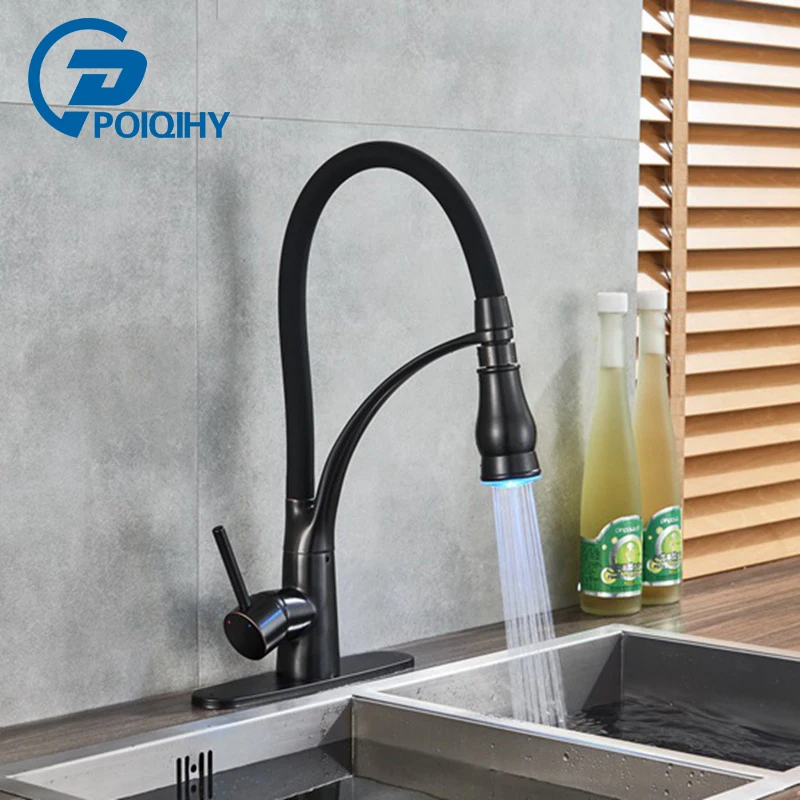 LED Deck Mounted Oil Rubbed Bronze Black Pipe Kitchen Faucet Hot and Cold Water Mixer Tap for Kitchen
LED Deck Mounted Oil Rubbed Bronze Black Pipe Kitchen Faucet Hot and Cold Water Mixer Tap for Kitchen