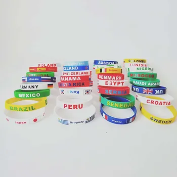 100pcs/lot Football fans Elastic Silicone bracelet 32 country flag fans wristband for Russia football game fans wrist strap
100pcs/lot Football fans Elastic Silicone bracelet 32 country flag fans wristband for Russia football game fans wrist strap