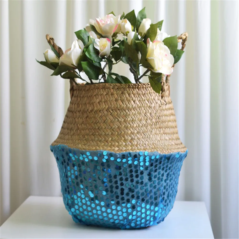 Sequin Bamboo Handmade Storage Baskets Foldable Laundry Straw Patchwork Wicker Rattan Seagrass Garden Flower Pot Folding Basket
Sequin Bamboo Handmade Storage Baskets Foldable Laundry Straw Patchwork Wicker Rattan Seagrass Garden Flower Pot Folding Basket