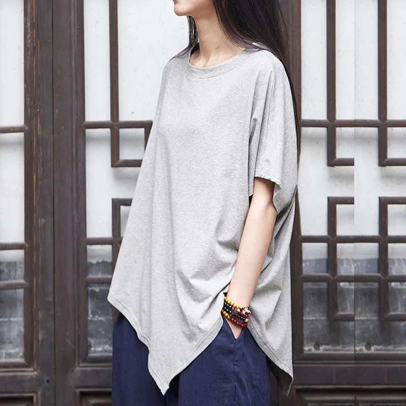 QPFJQD Summer Batwing Sleeve Tops Women Leisure Comfort Cotton Casual Shirts Soft Loose Blouse Retro Asymmetrical Top Blusas
QPFJQD Summer Batwing Sleeve Tops Women Leisure Comfort Cotton Casual Shirts Soft Loose Blouse Retro Asymmetrical Top Blusas