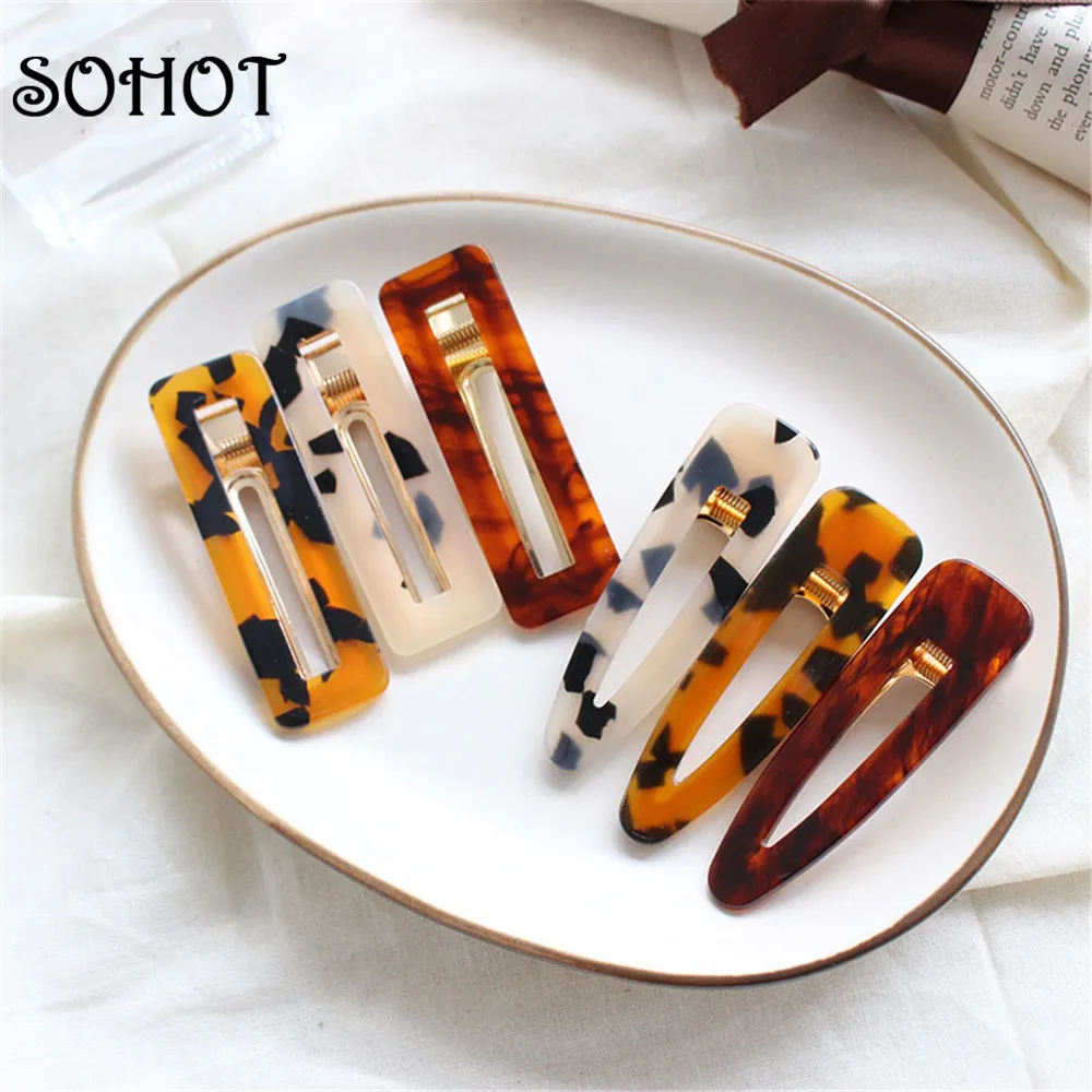 SOHOT New Acetic Acid Tortoiseshell Acrylic Women Barrettes Hairwear Hot Sale Chic Lady Korean Design Ordinary Hair Clips
SOHOT New Acetic Acid Tortoiseshell Acrylic Women Barrettes Hairwear Hot Sale Chic Lady Korean Design Ordinary Hair Clips