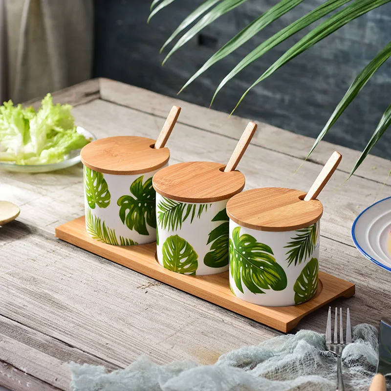 3Pcs/Set Nordic Ceramic Seasoning Pot Leaf Pattern Salt Shaker Set Household Marble Texture Seasoning Bottle Kitchen Accessorie
3Pcs/Set Nordic Ceramic Seasoning Pot Leaf Pattern Salt Shaker Set Household Marble Texture Seasoning Bottle Kitchen Accessorie