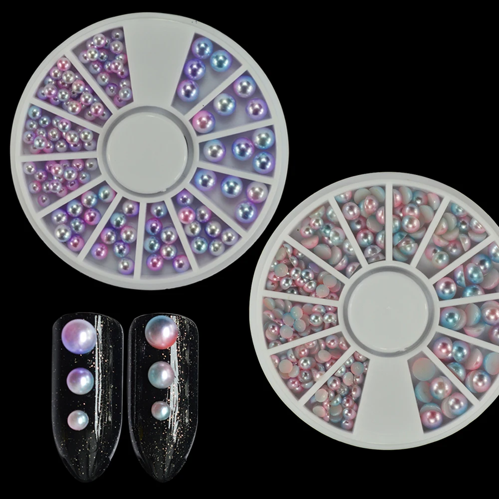 Mermaid Pearl Nail Rhinestones Wheel Mix Sizes Bead Blue Gradient Color Studs Charming 3d Nail Art Decorations Set JI258-259
Mermaid Pearl Nail Rhinestones Wheel Mix Sizes Bead Blue Gradient Color Studs Charming 3d Nail Art Decorations Set JI258-259