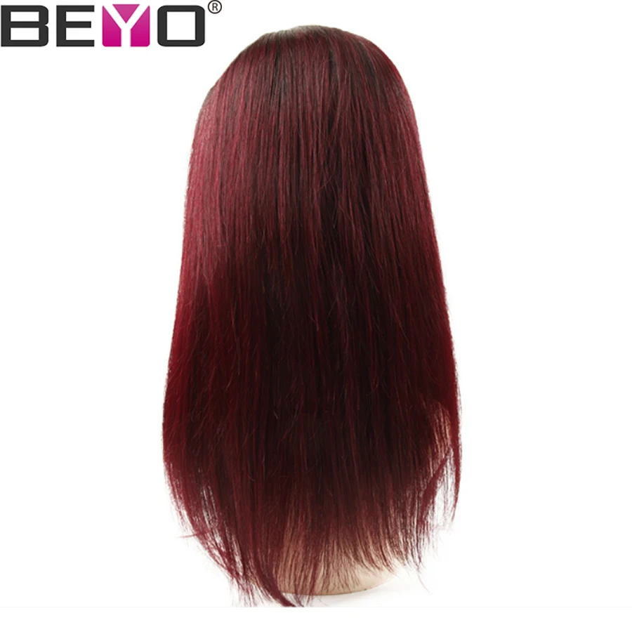 #1B99J Color Ombre lace front human hair wigs for black women brazilian straight lace wig With Baby Hair remy beyo (4)