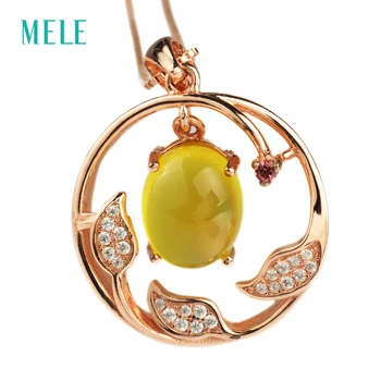 MELE Natural yellow prehnite 925 silver pendant, oval cut 9mmX11mm vivid and lovely pendant for women
MELE Natural yellow prehnite 925 silver pendant, oval cut 9mmX11mm vivid and lovely pendant for women