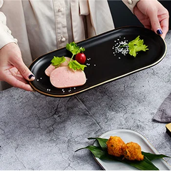 MUZITY Ceramic Oval Plate Black Dinner Plate Porcelain Marble Design Plate Tableware
MUZITY Ceramic Oval Plate Black Dinner Plate Porcelain Marble Design Plate Tableware