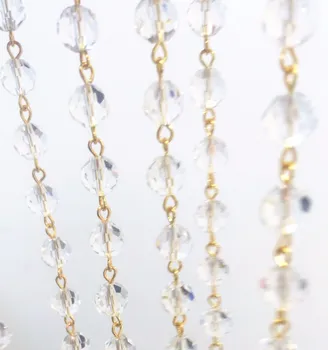 15 meters 10mm Crystal Ball Beads Chain+Gold Connectors Glass Strand Garlands For Wedding Party Supply Chains Christmas Tree DIY
15 meters 10mm Crystal Ball Beads Chain+Gold Connectors Glass Strand Garlands For Wedding Party Supply Chains Christmas Tree DIY