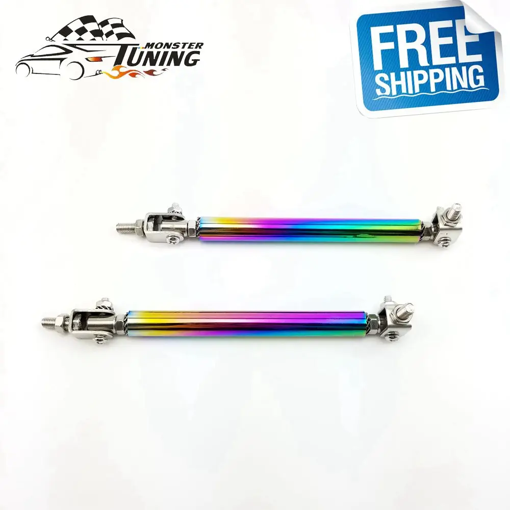 Free Shipping 1pair Universal Adjustable 100MM Front Bumper Lip Splitter Rod Strut Tie Bar Support Neo Chrome
Free Shipping 1pair Universal Adjustable 100MM Front Bumper Lip Splitter Rod Strut Tie Bar Support Neo Chrome