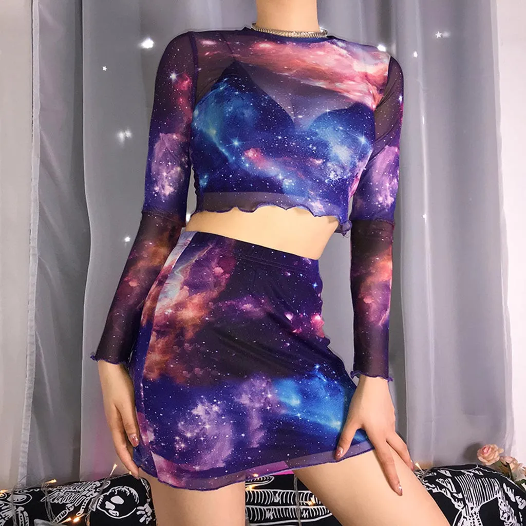 Long Sleeve summer t shirt women new arrivals Turtleneck Starry Sky Print t shirt women sexy Mesh Perspective Short Top#G7
Long Sleeve summer t shirt women new arrivals Turtleneck Starry Sky Print t shirt women sexy Mesh Perspective Short Top#G7