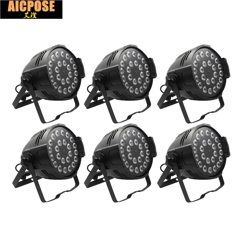 6 шт./лот 24x12 Вт алюминиевый LED Par RGBW 4in1 Can 64 Светодиодный прожектор dj проектор для
