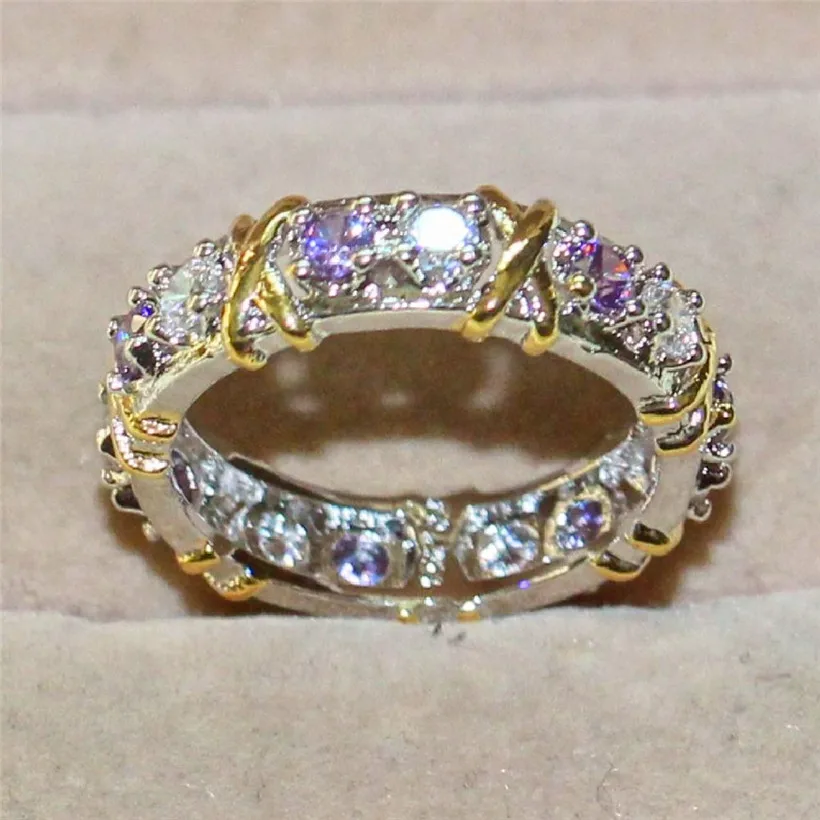 Brand Jewlery 14KT White gold filled Purple 5a Zircon birthstone cz ring Yellow Gold Cross Eternal Band Wedding Ring for women
Brand Jewlery 14KT White gold filled Purple 5a Zircon birthstone cz ring Yellow Gold Cross Eternal Band Wedding Ring for women